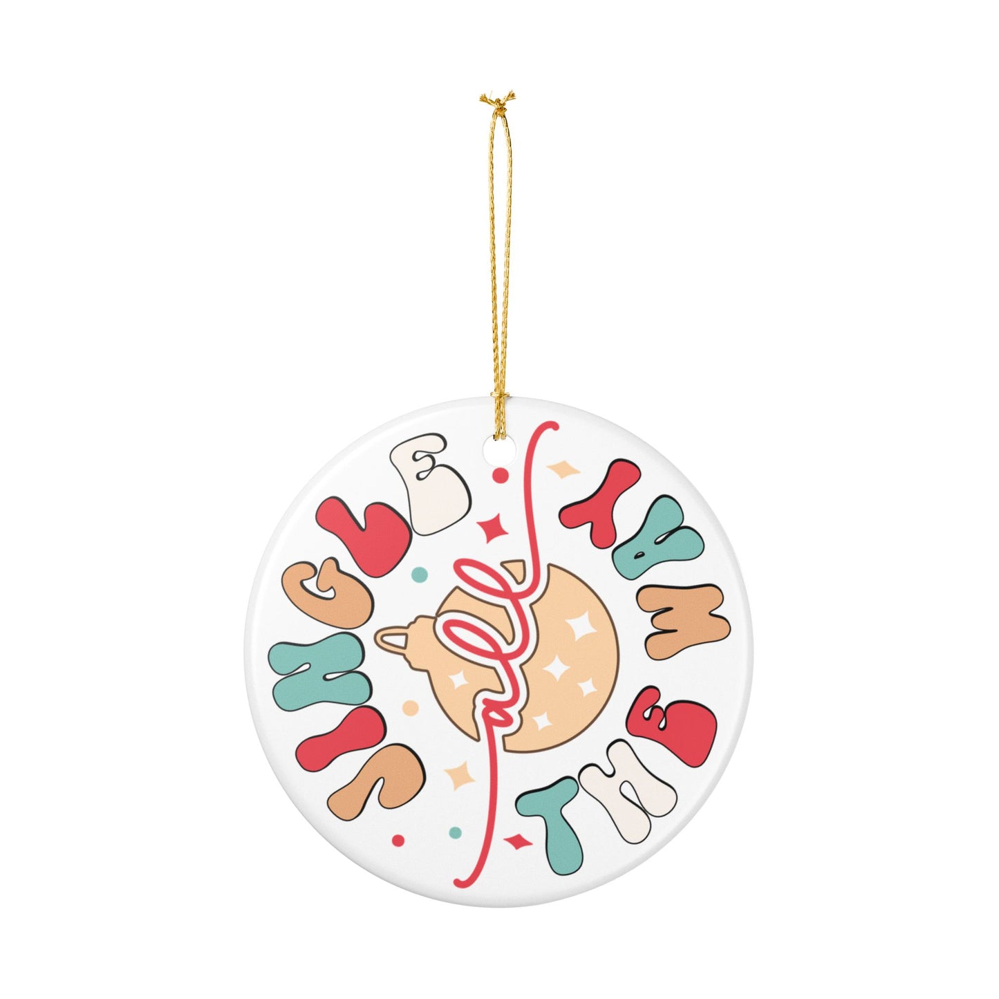 Ceramic Ornament | Christmas tree hanging decoration | Jingle all the way | Gift