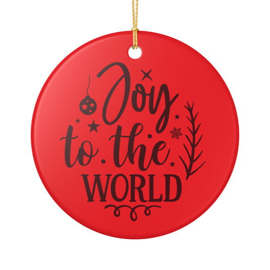 Ceramic Decoration Ornament, (1pc) | Joy to the world hanging | Christmas | Tree |  ornament | Gift
