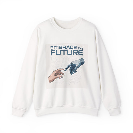 Embrace the Future Sweatshirt — Sci‑Fi Robotic Hand Crewneck